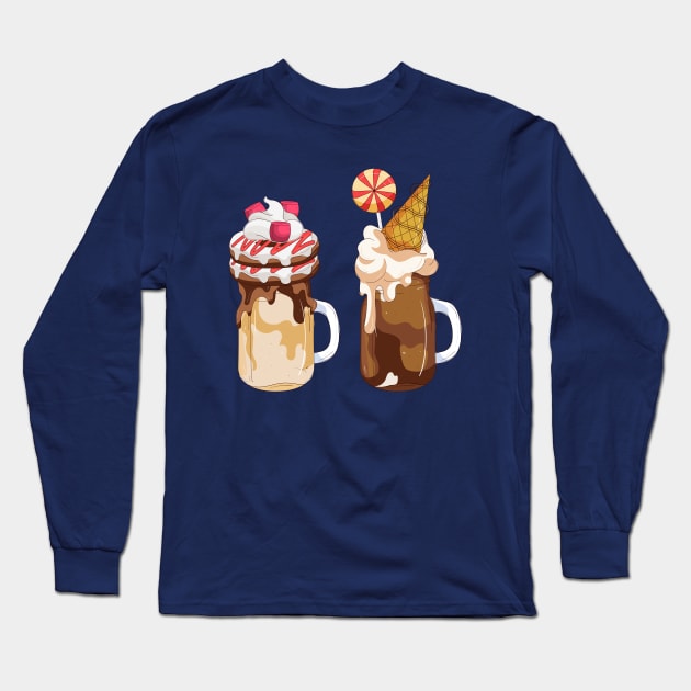 Milkshake Long Sleeve T-Shirt by Mako Design 